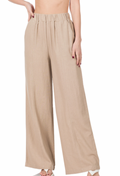 Linen Baggy Pants - Ash Mocha